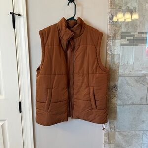 Brown puffer vest